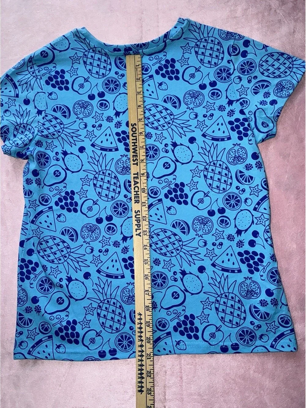 BCG Girls XL 16 SS Blue - Fruit All Over - Shirt NWT